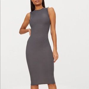 Charcoal Grey Mid Neck Midi Pretty little thing